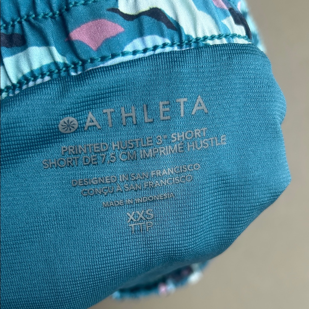Athleta Hustle 3” Floral Patterned Athletic Shorts - Picture 4 of 7